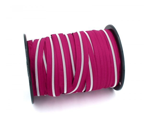 Endlosreißverschluss metallisiert beere/ silber (1m)